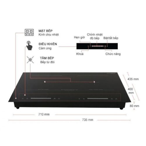 Bếp từ kết hợp hồng ngoại Junger ID-16 lắp âm 4 kich thuoc bep tu ket hop hong ngoai junger id 16 lap am