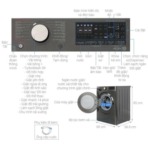 kich thuoc may giat lg inverter 12 kg fv1412s3ba cua truoc