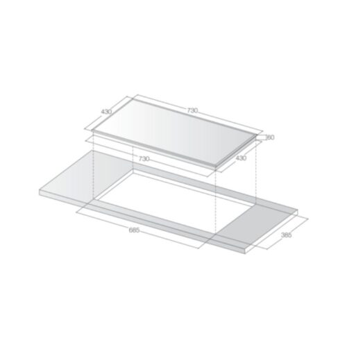 Bếp từ đôi Lorca LCI 806D-2022 7 Kích thước Bếp từ đôi Lorca LCI 806D-2022