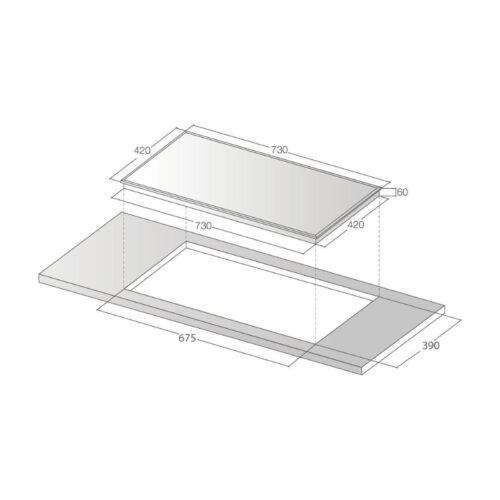 kích thước của Bếp từ kết hợp hồng ngoại Lorca LCE-968 Plus