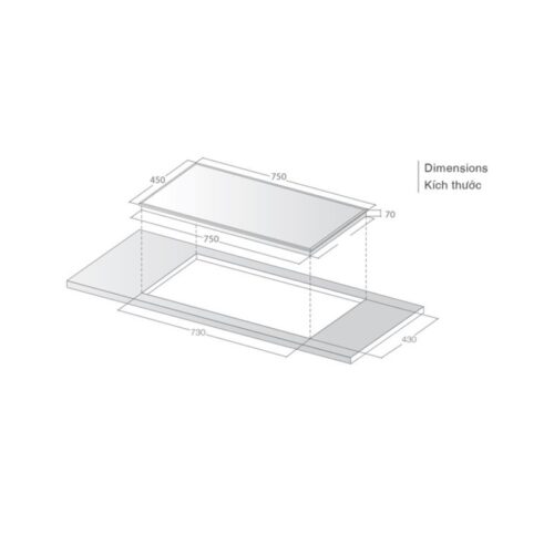 Kích thước Bếp từ kết hợp hồng ngoại Lorca LCE-886D