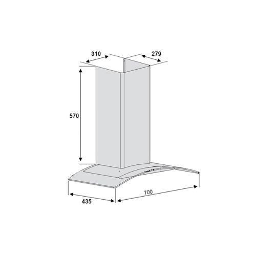 Thiết kế của Máy hút mùi Lorca TA-2001H-70/90 Thiết kế của Máy hút mùi Lorca TA-2001H-70/90