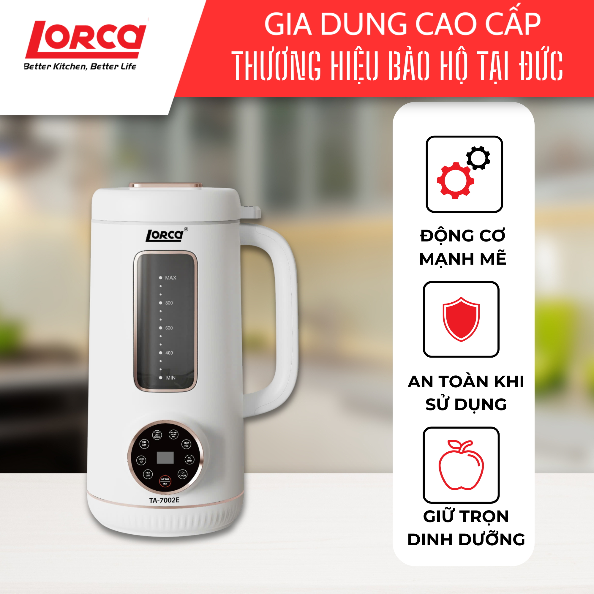 Máy làm sữa hạt LORCA TA 7002E Máy làm sữa hạt LORCA TA 7002E