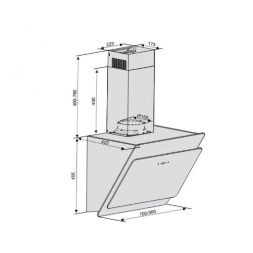 Máy hút mùi Lorca TA 6008CM-90 4 Kích thước máy hút mùi Lorca TA 6008CM-90