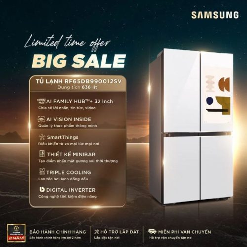 Tủ Lạnh 4 cánh Multi door Inverter 636 Lít Samsung RF65DB990012SV