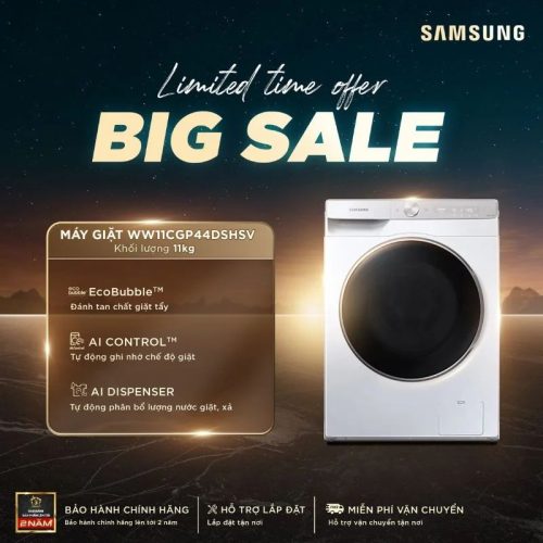 Máy Giặt Samsung Inverter 11 Kg WW11CGP44DSHSV cửa trước