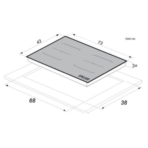 Bếp từ đôi Spelier SPM T100 WS lắp âm 5 Thiết kế của Bếp từ đôi Spelier SPM T100 WS
