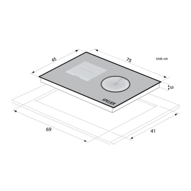 Bếp từ kết hợp hồng ngoại Spelier SPE HC 928EG lắp âm 4 Bếp từ kết hợp hồng ngoại Spelier SPE HC 928EG