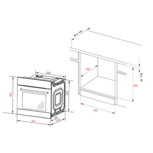 Lò nướng âm tủ Spelier SPB 80 PYR/BLACK (1)
