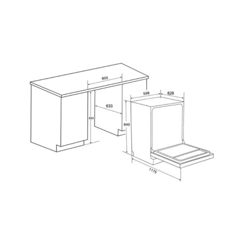 Kích thước Máy rửa bát Spelier SP 15 DW-S/HA