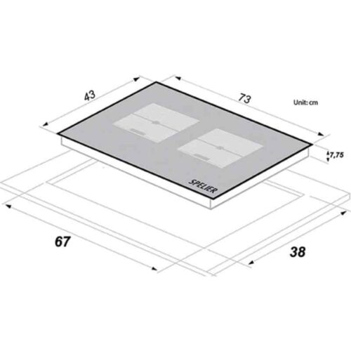Bếp từ đôi Spelier SPE IC 1188 SE lắp âm 5 Kích thước bếp từ đôi Spelier SPE IC 1188 SE lắp âm