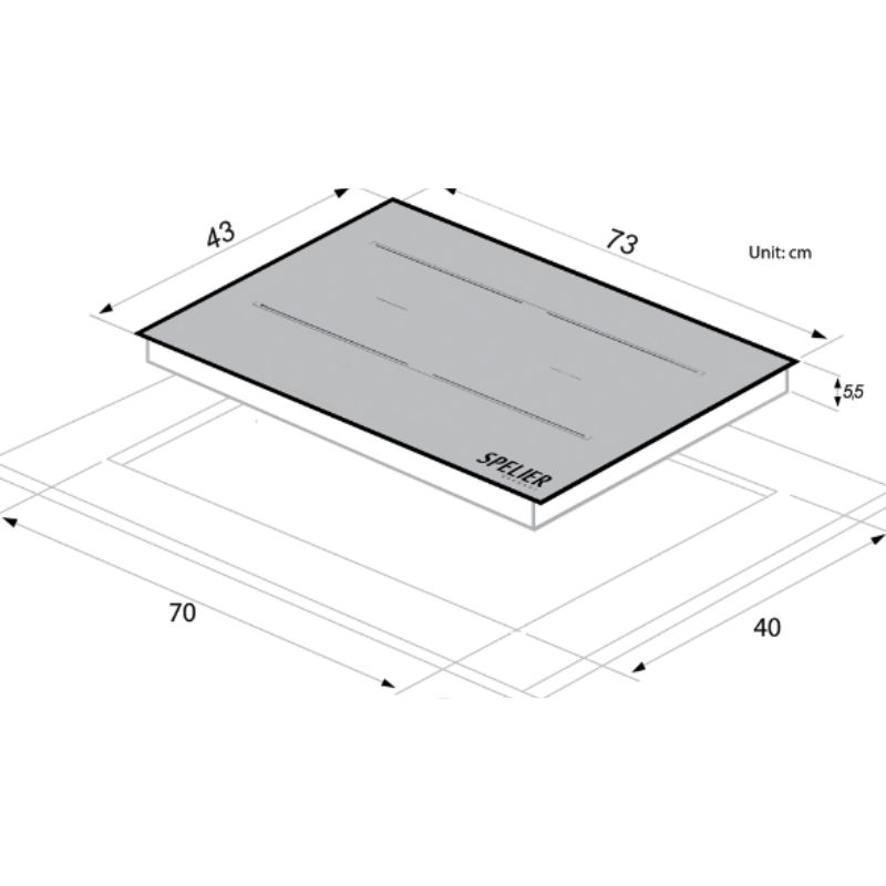 Bếp từ đôi Spelier SPM T85K lắp âm 5 Kích thước bếp từ đôi Spelier SPM T85K lắp âm