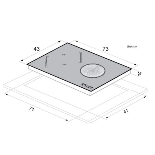 Bếp từ kết hợp hồng ngoại Spelier SPE IC 938 EG lắp âm 5 Kích thước bếp từ kết hợp hồng ngoại Spelier SPE IC 938 EG lắp âm