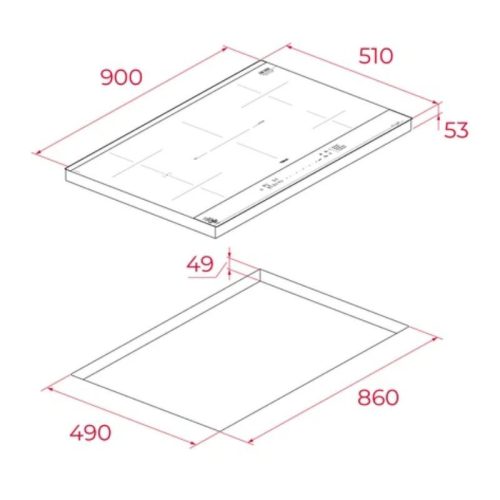 Bếp từ Teka IBF 95 FST VG 112510047 5 kich thuoc bep tu teka 5 vung nau van gogh ibf 95 fst vg lap am