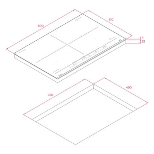 Bếp từ Teka IZF 88700 MST 112500029 5 kich thuoc bep tu teka izf 88700 mst 112500029