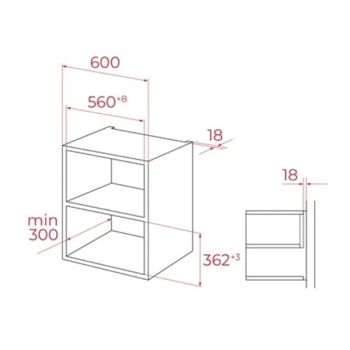 Kích thước lò vi sóng TEKA ML 820 FI BK 112070004