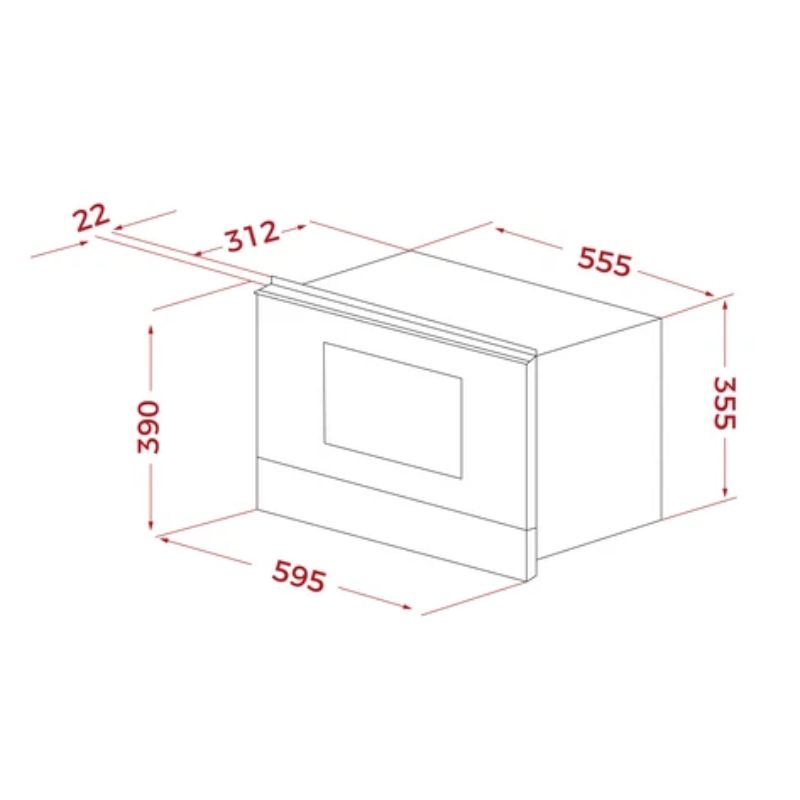 Kích thước lò vi sóng TEKA MS 622 BIS L 40584100 Kích thước lò vi sóng TEKA MS 622 BIS L 40584100