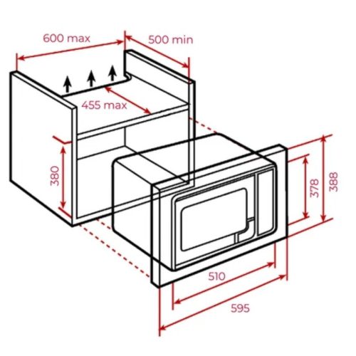 Lò vi sóng TEKA MWE 259 FI-BK 112000000 3 Kích thước lò vi sóng Teka MWE 259 FI-BK 112000000