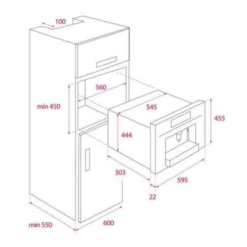 Kích thước máy pha café TEKA CLC 8350 MC BK E04 111630006