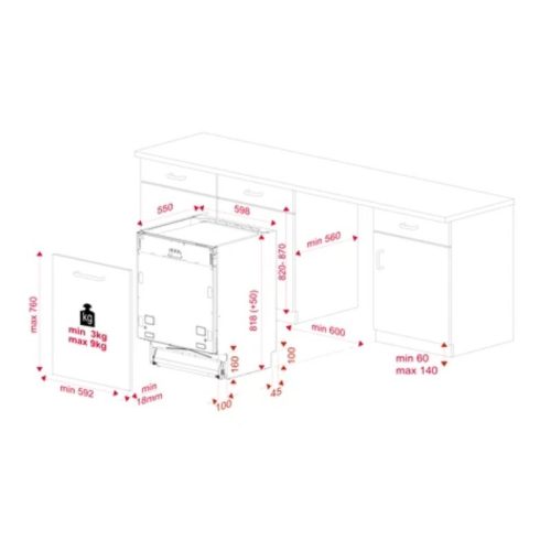 Kích thước máy rửa chén TEKA DFI 46950 WH 114270001