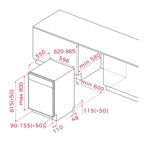 Máy rửa chén TEKA DFI 46960 114270039 5 kích thước máy rửa chén TEKA DFI 46960 114270039