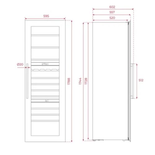 Tủ rượu TEKA RVI 30097 GBK 113600012 7 Kích thước tủ rượu TEKA RVI 30097 GBK 113600012