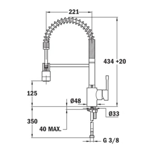Kích thước vòi chậu rửa TEKA ARK 937 239371200