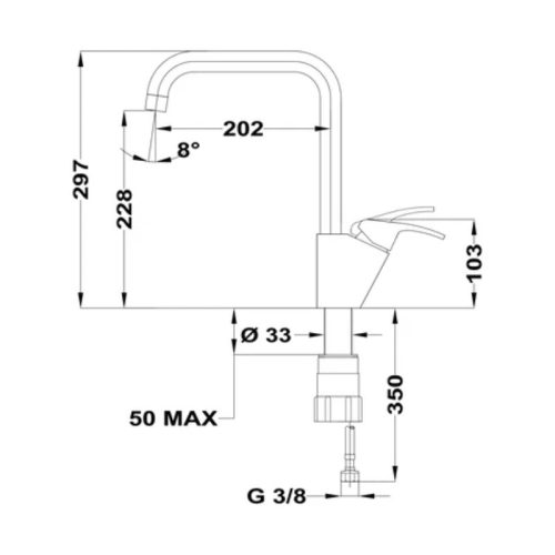 Vòi chậu rửa TEKA MTP 994 116030002 3 Kích thước vòi chậu rửa TEKA MTP 994 116030002