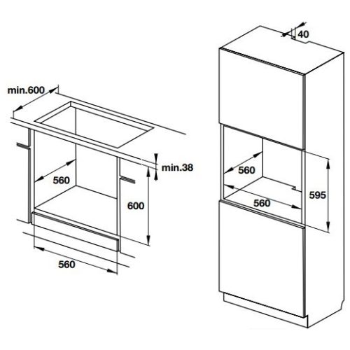 Lò nướng âm tủ Hafele HO-T60D 534.05.561 3 534.05.561 hafele 1
