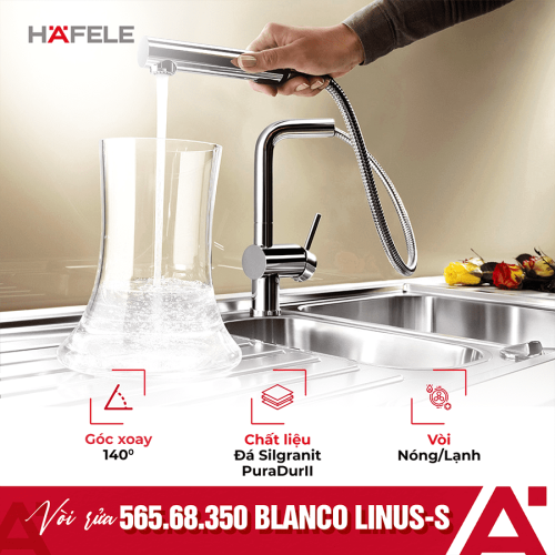 Vòi rửa chén bát Hafele Blancolinus S màu đen 565.68.350