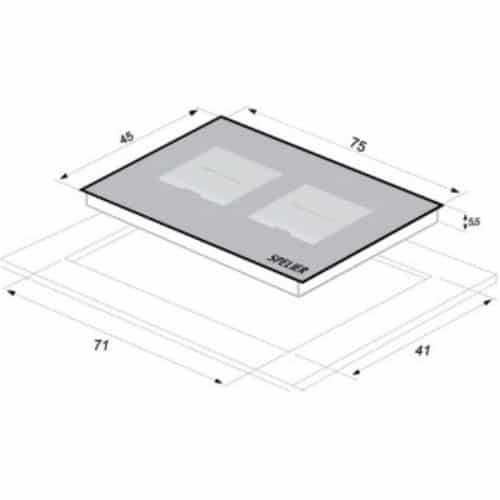 Kích thước của Bếp từ đôi Spelier SPE- IC1088 EG