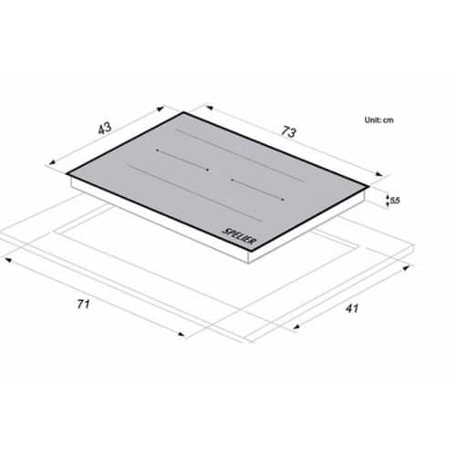 Bếp Từ Đôi Spelier SPE – IC1188 5 Kích thước của Bếp Từ Đôi Spelier SPE – IC1188