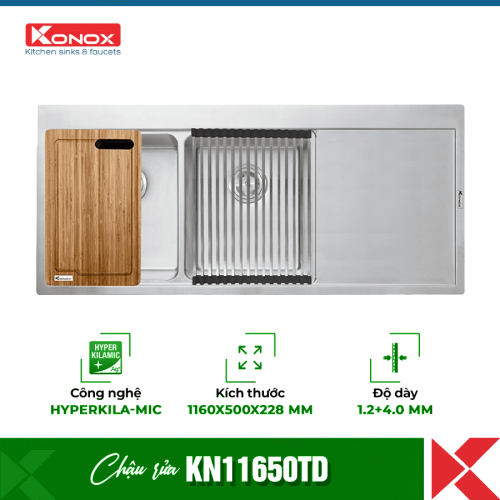 Chậu rửa bát Konox Workstation - Topmount KN11650TD