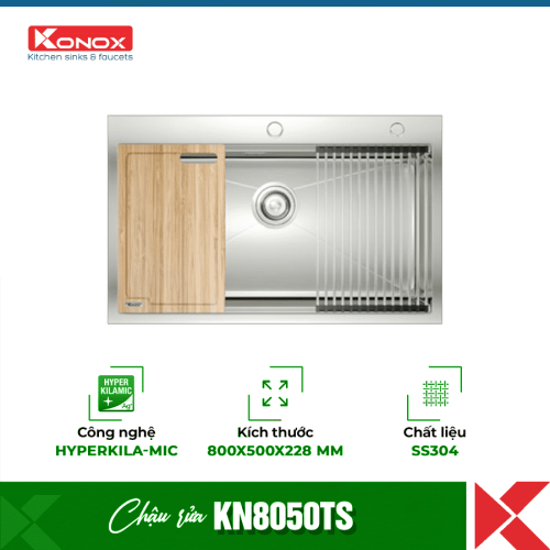 Chậu rửa bát Konox Workstation Sink – Topmount Sink KN8050TS