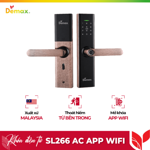 Khóa cửa điện tử Demax SL266 AC - APP WIFI