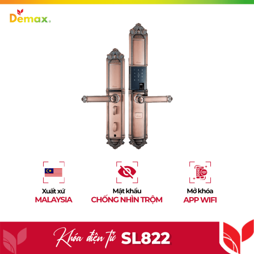 Khóa cửa điện tử Demax SL822 cho đại sảnh - biệt thự