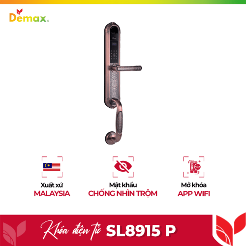 Khóa cửa điện tử Demax SL8915 P cho đại sảnh - biệt thự (hãng bỏ mẫu)
