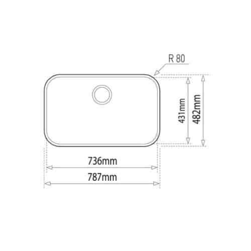 Chậu Teka TU 31.19-10 3 Kích thước của Chậu Teka TU 31.19-10