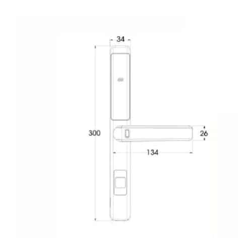 Kích thước của Khóa cửa điện tử Demax SL101 SV - APP WIFI