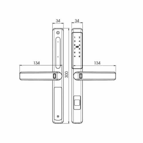 Khóa cửa điện tử Demax SL601 PW - APP WIFI 3 Kích thước của Khóa cửa điện tử Demax SL601 PW - APP WIFI