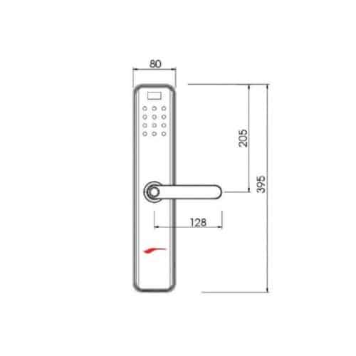 Khóa cửa điện tử Demax SL630 GB 3 Kích thước của Khóa cửa điện tử Demax SL630 GB