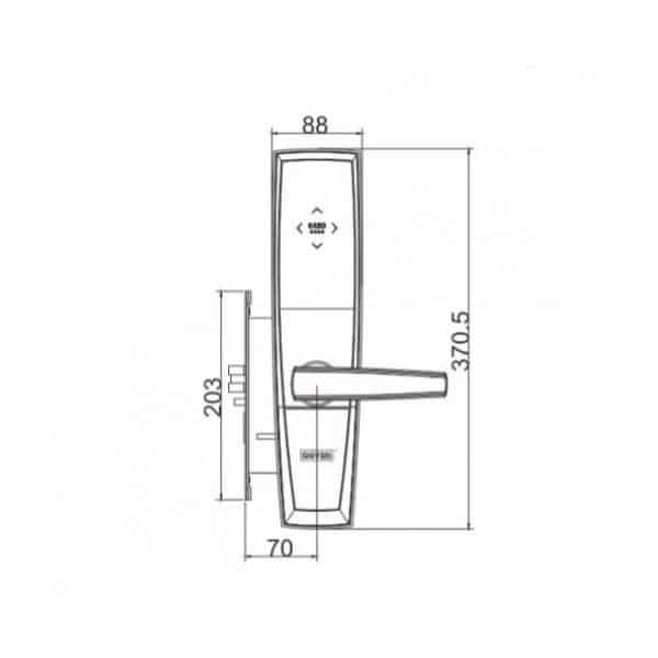Kích thước của Khóa điện tử thông minh Giovani GSL-116C98 Kích thước của Khóa điện tử thông minh Giovani GSL-116C98