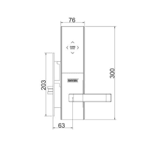 Khóa điện tử thông minh Giovani GSL-117C99 3 Kích thước của Khóa điện tử thông minh Giovani GSL-117C99