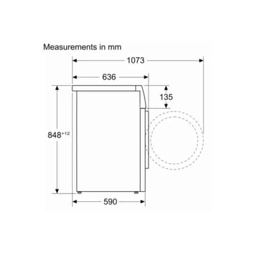 Máy giặt Bosch WGG244A0SG 7 Kích thước máy giặt Bosch WGG244A0SG