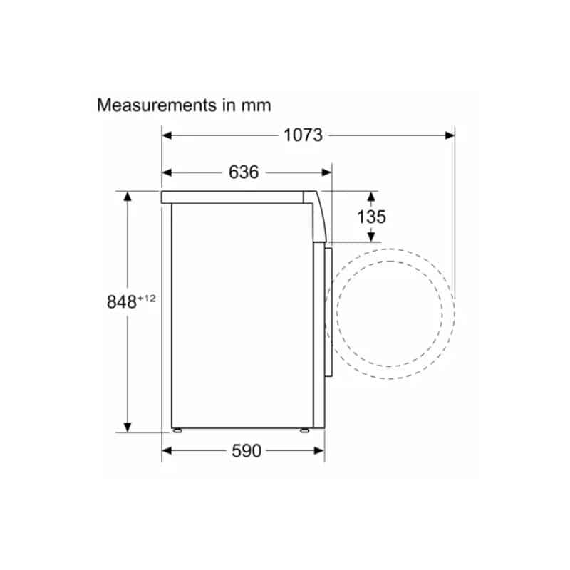 Kích thước máy giặt Bosch WGG244A0SG Kích thước máy giặt Bosch WGG244A0SG