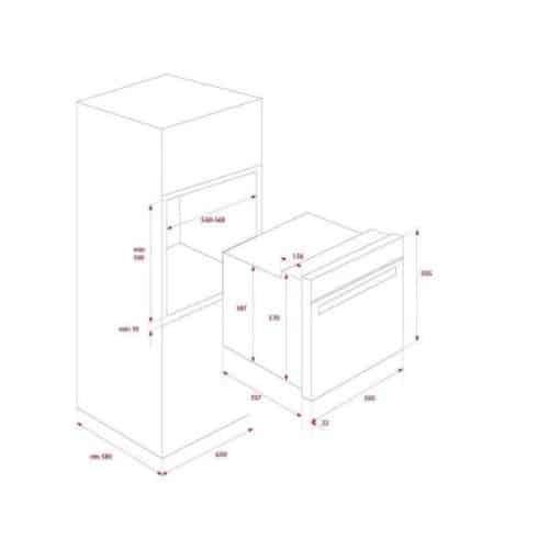 Lò nướng Teka HLB 8400 Black 3 Kích thước của Lò nướng Teka HLB 8400 Black