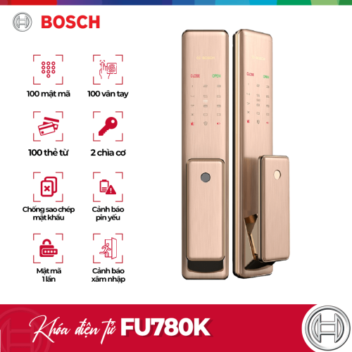 Khóa cửa điện tử Bosch FU780K màu đồng