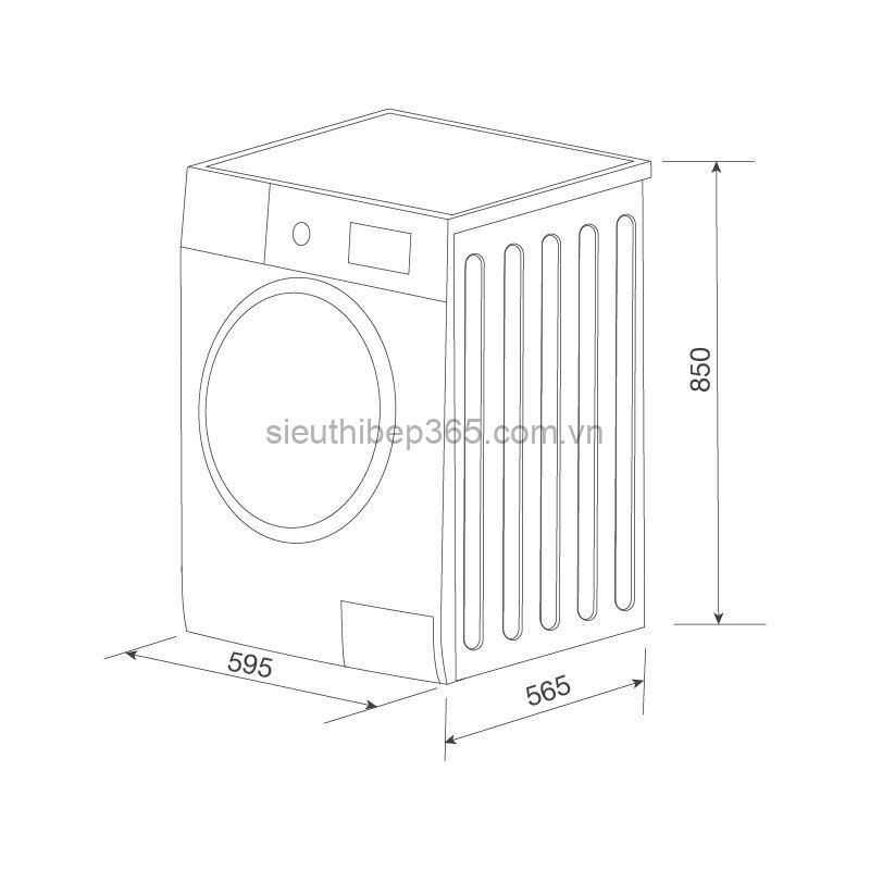 Kích thước máy giặt Malloca MWM-09SIL Kích thước máy giặt Malloca MWM-09SIL