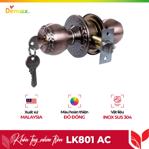 Khóa tay nắm tròn Demax LK801 AC