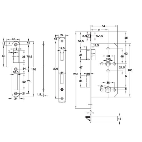 Thân khóa cho phòng tắm C/C 78mm Hafele 911.02.158 3 Thiết kế của Thân Khóa Phòng Tắm C/C 78mm Hafele 911.02.158
